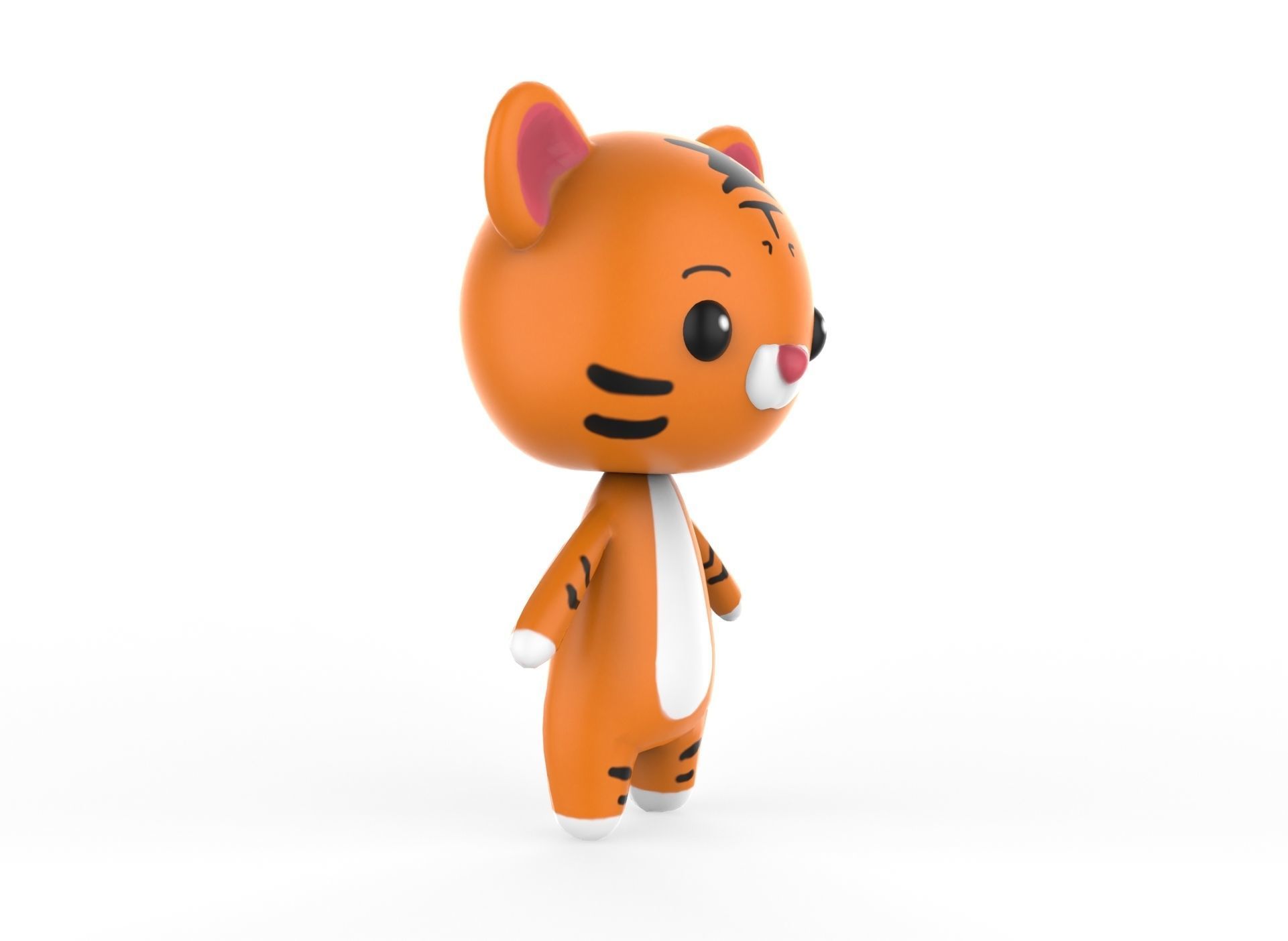 Tiger low poly animated v001 Low-poly 3D model_9