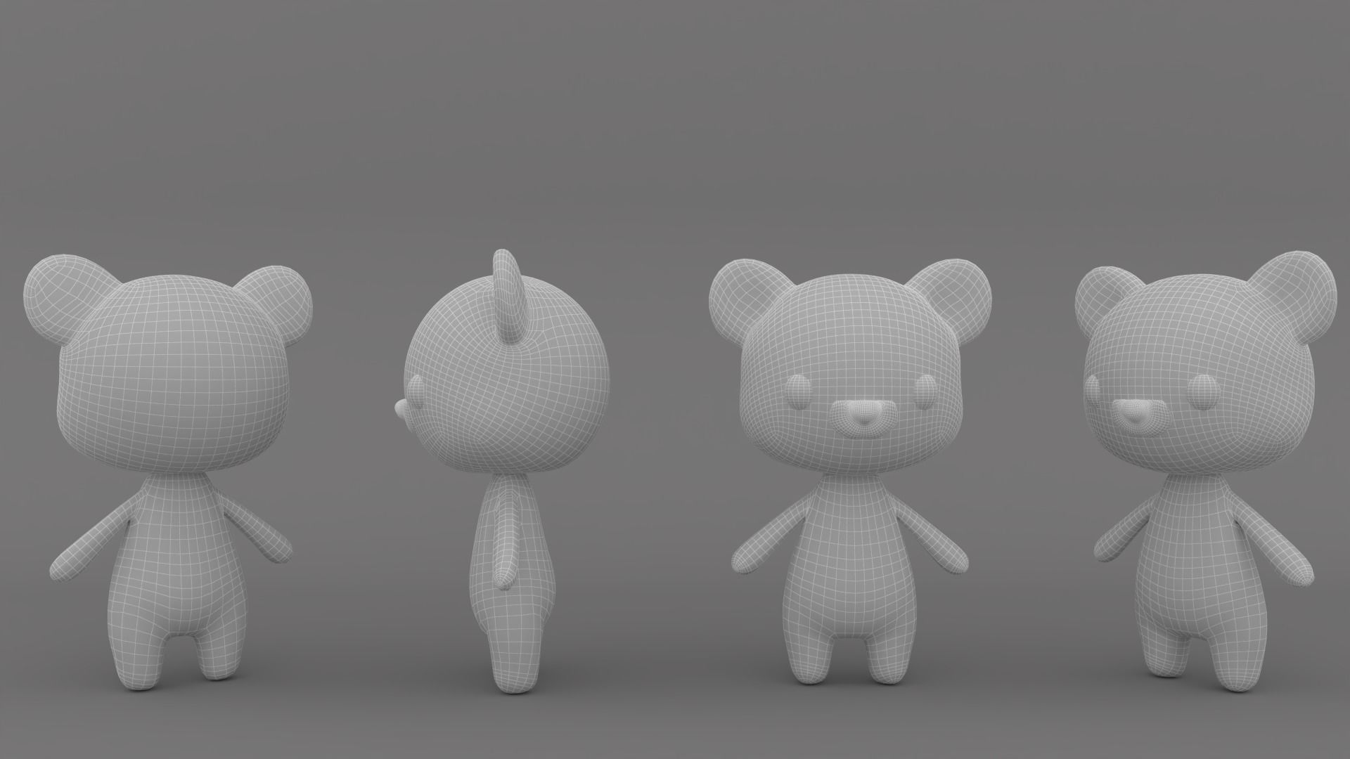 Tiger low poly animated v001 Low-poly 3D model_6