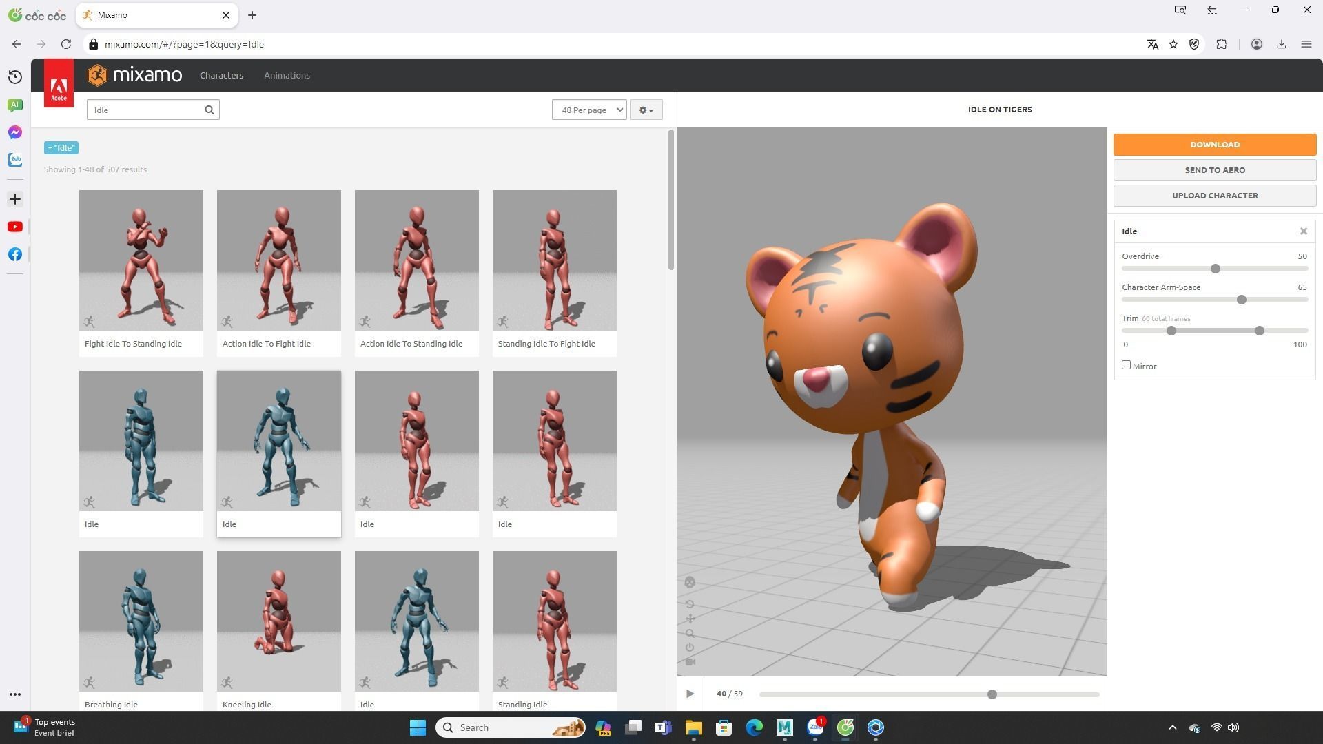 Tiger low poly animated v001 Low-poly 3D model_2
