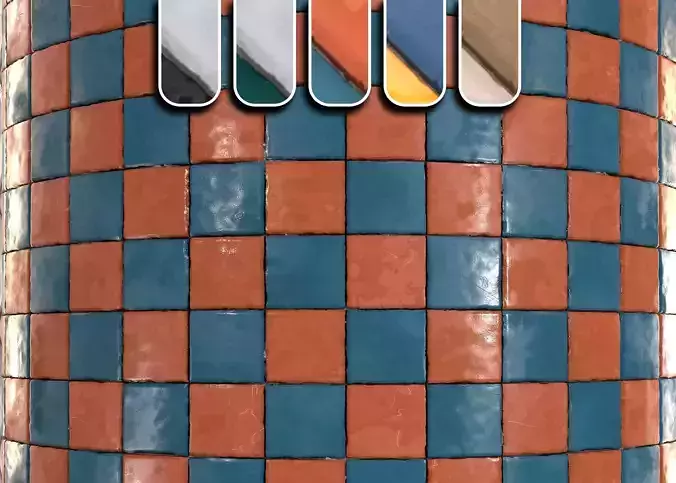 checkerboard tile PBR texture 002 Texture