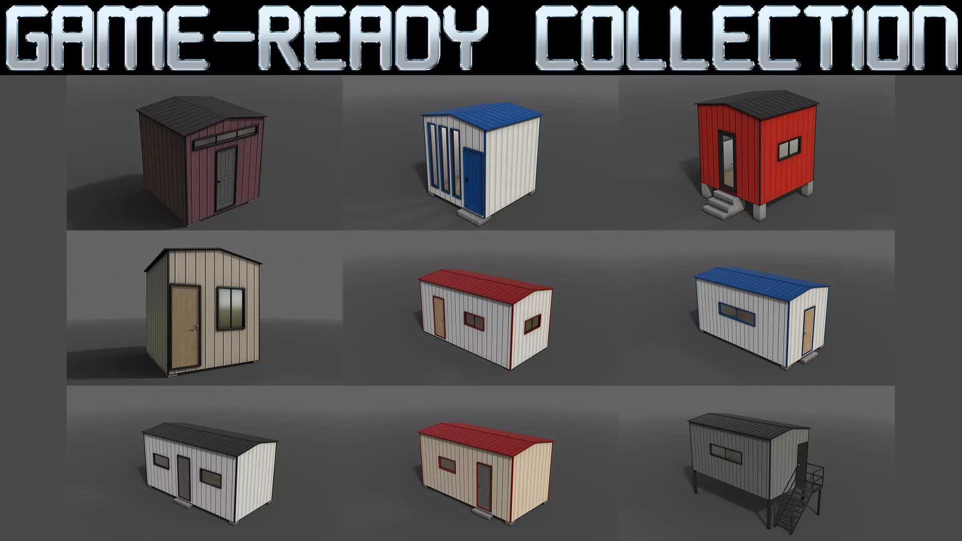 PBR Shed House B 3D Model Collection_0