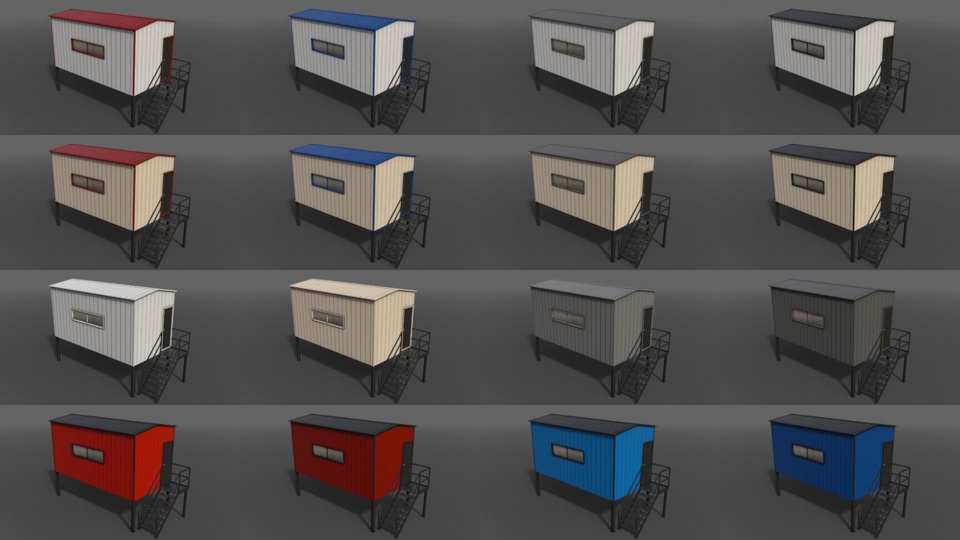 PBR Shed House B 3D Model Collection_16