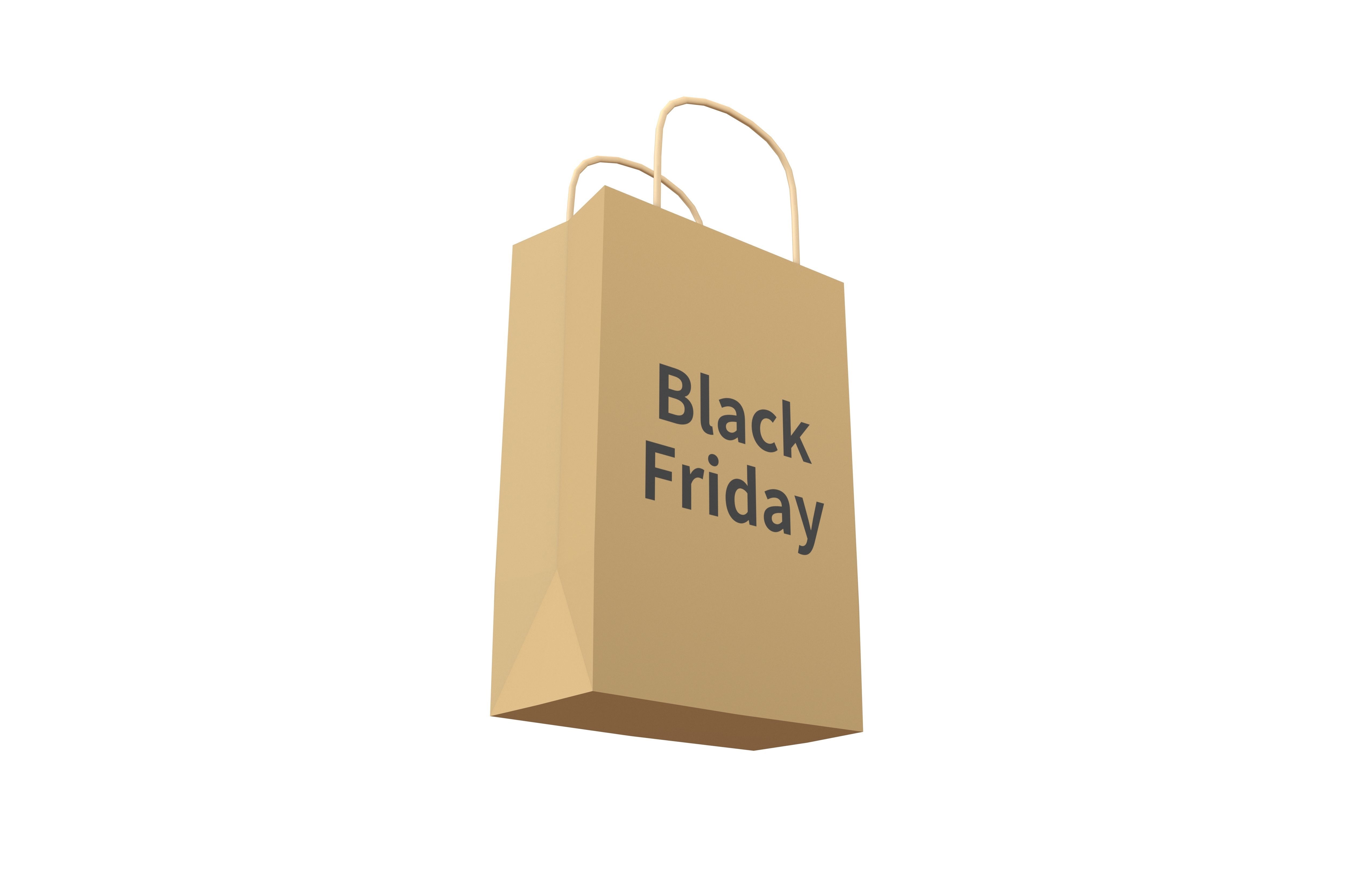 Black Friday Paper Bag V1 001 Low-poly 3D model_3