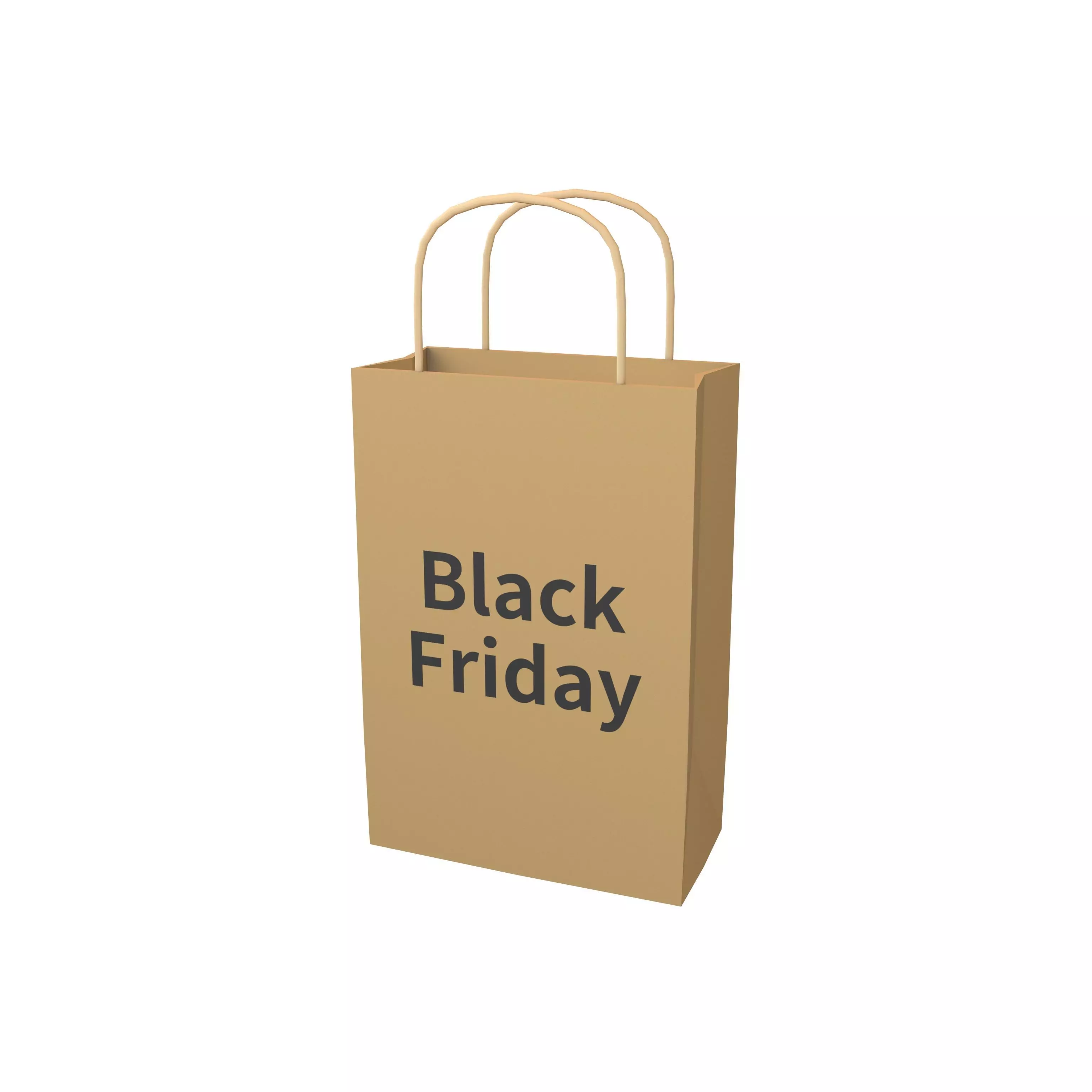 Black Friday Paper Bag V1 001 Low-poly 3D model_0