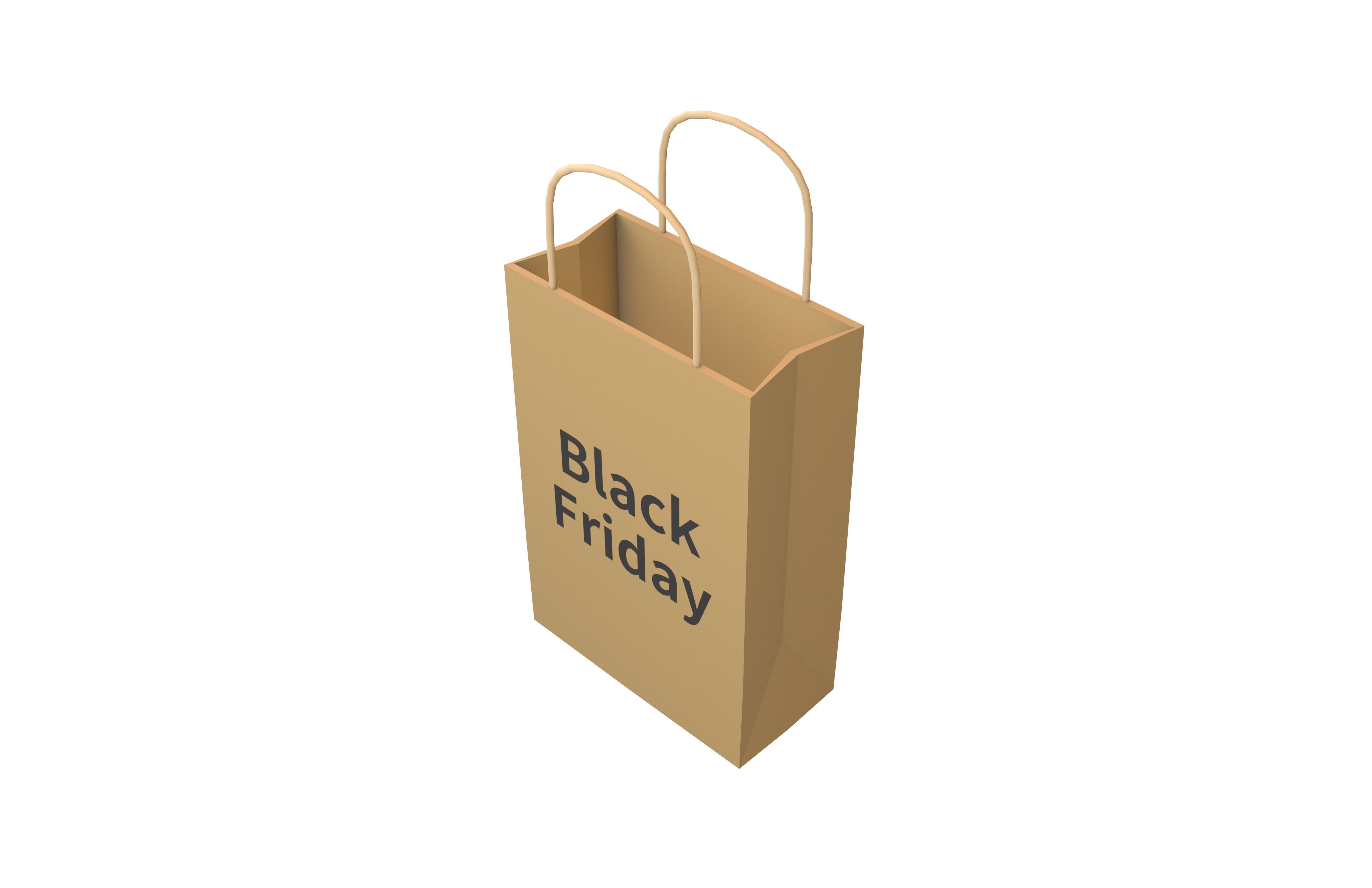 Black Friday Paper Bag V1 001 Low-poly 3D model_2