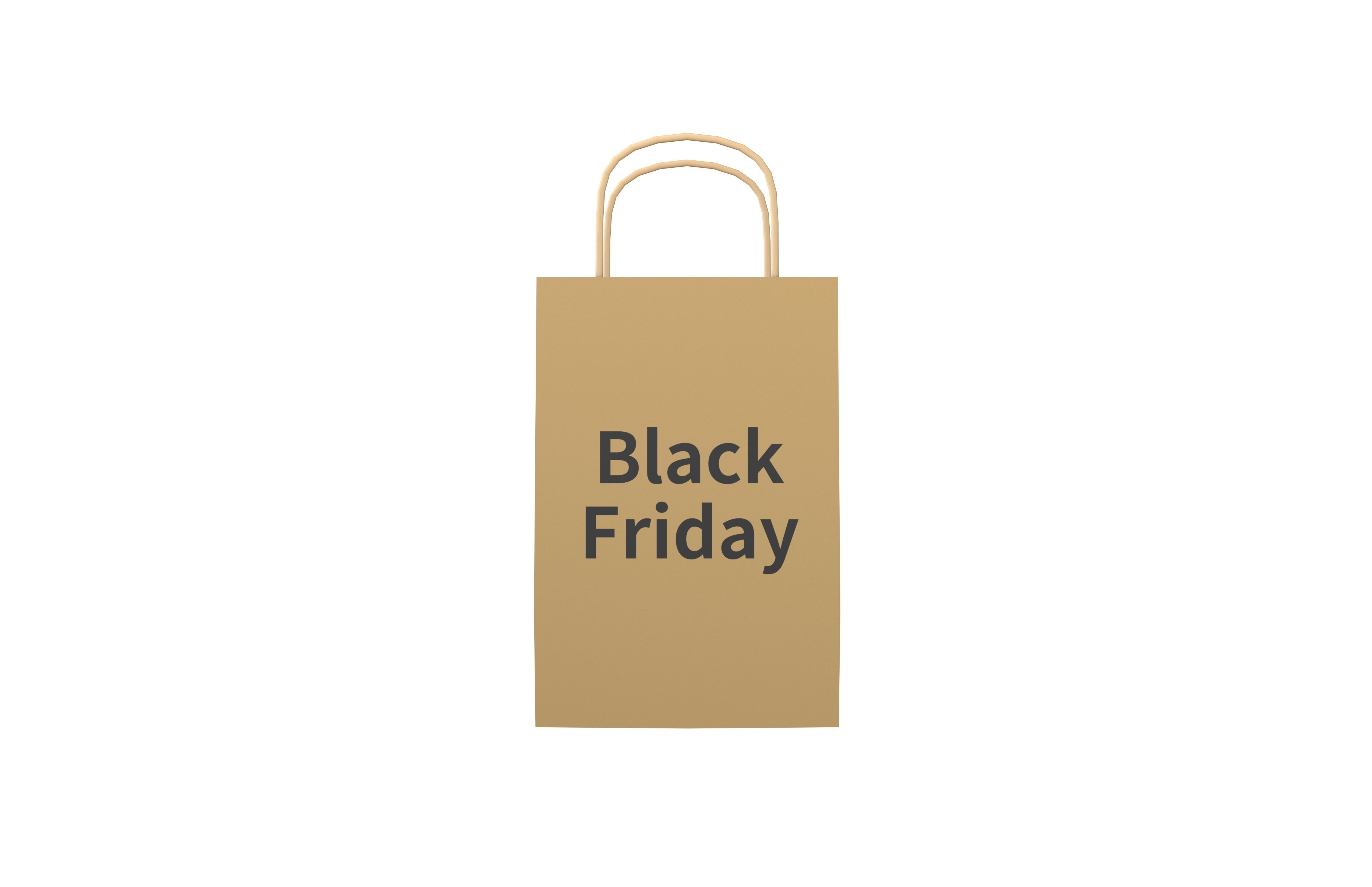 Black Friday Paper Bag V1 001 Low-poly 3D model_1