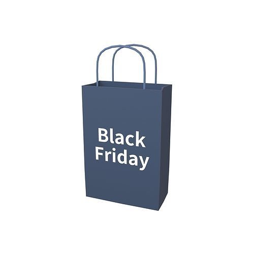 Black Friday Paper Bag V1 002 Low-poly 3D model