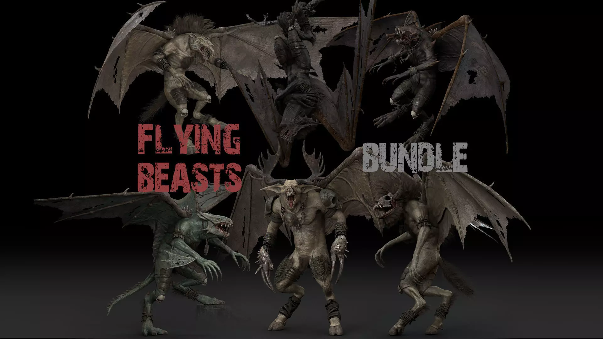 Flying Beasts Bundle 3D Model Collection_0