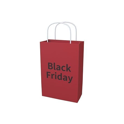 Black Friday Paper Bag V1 003 Low-poly 3D model