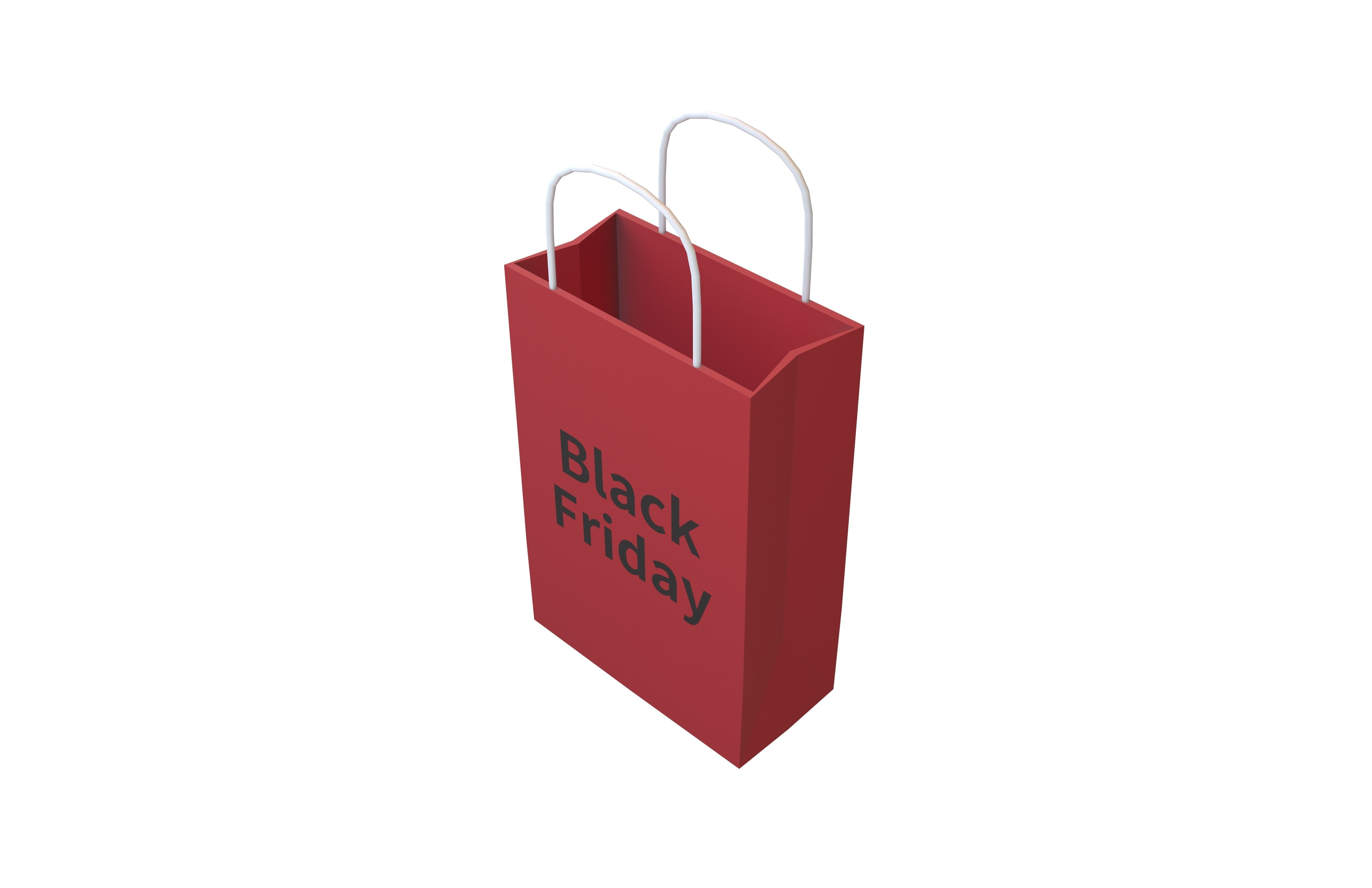 Black Friday Paper Bag V1 003 Low-poly 3D model_3