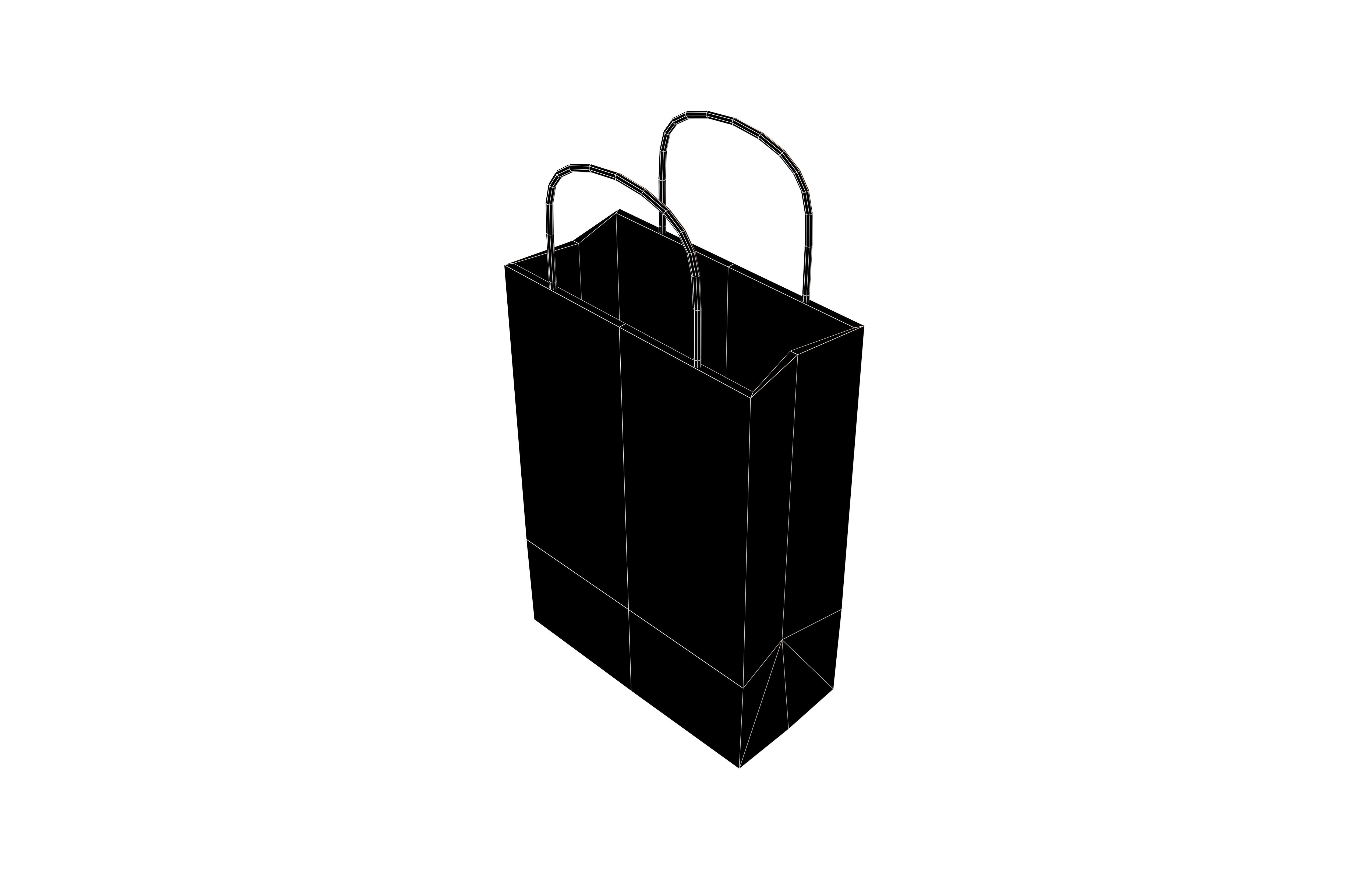 Black Friday Paper Bag V1 003 Low-poly 3D model_5