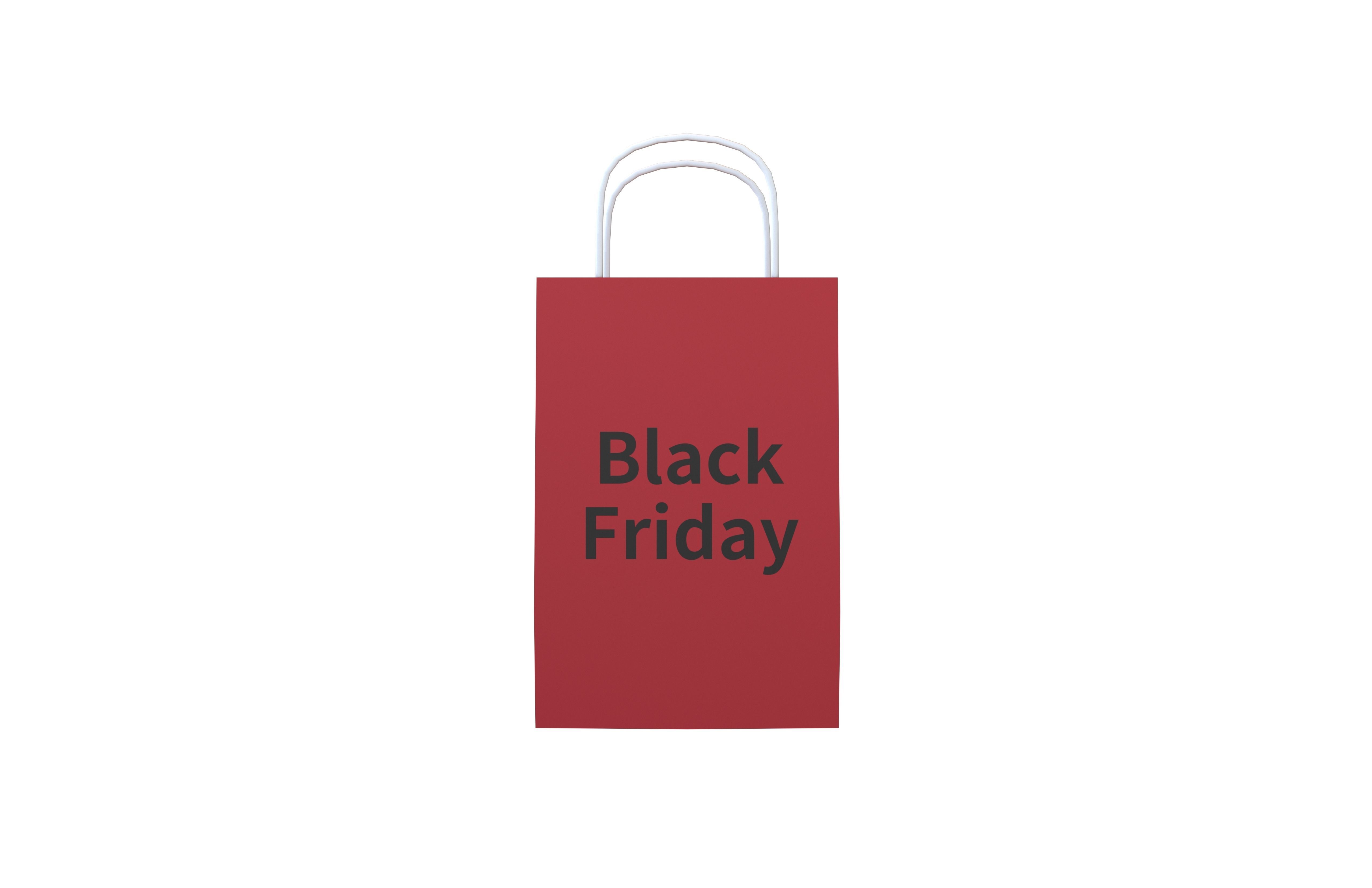 Black Friday Paper Bag V1 003 Low-poly 3D model_1