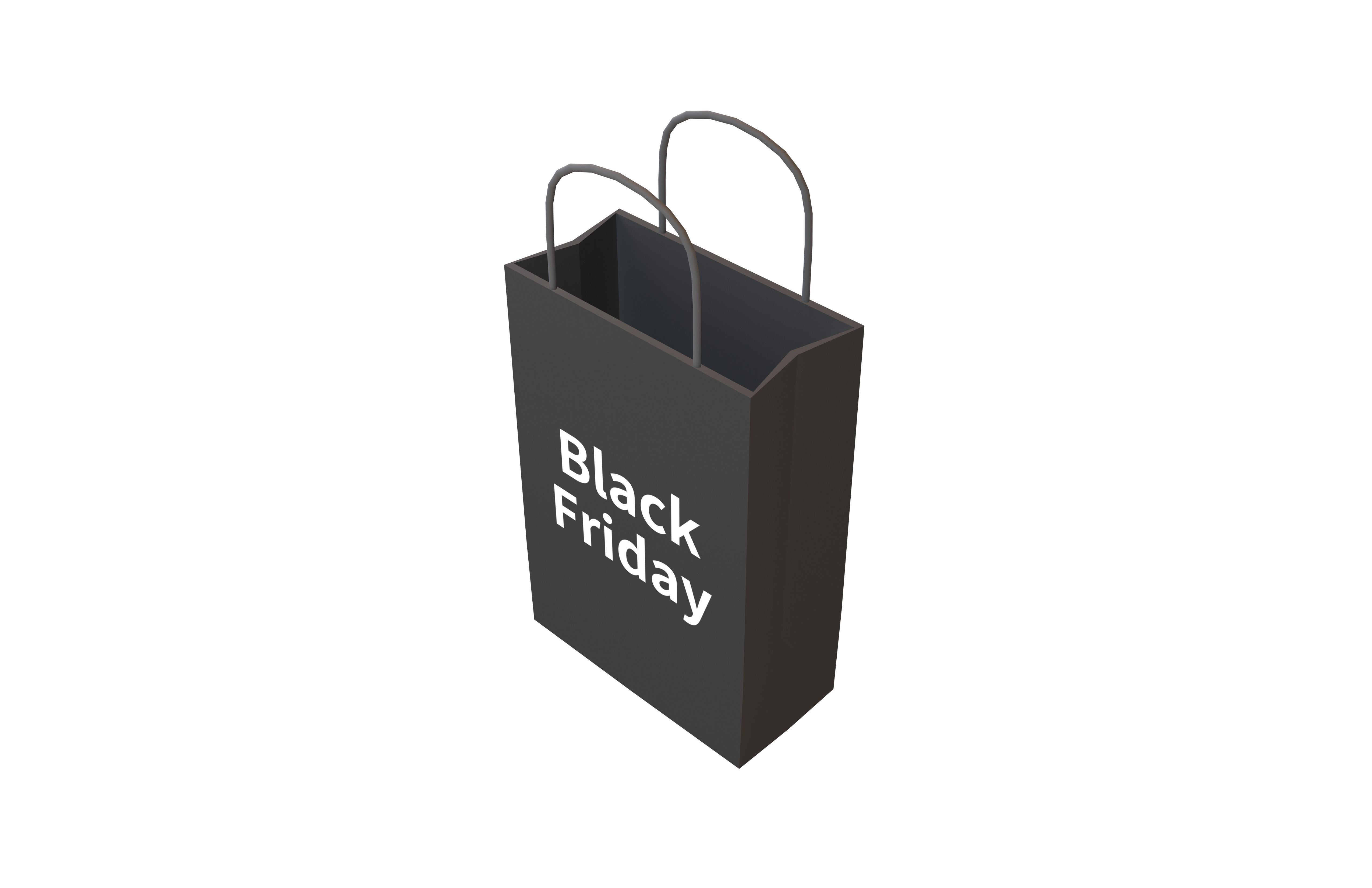 Black Friday Paper Bag V1 004 Low-poly 3D model_3