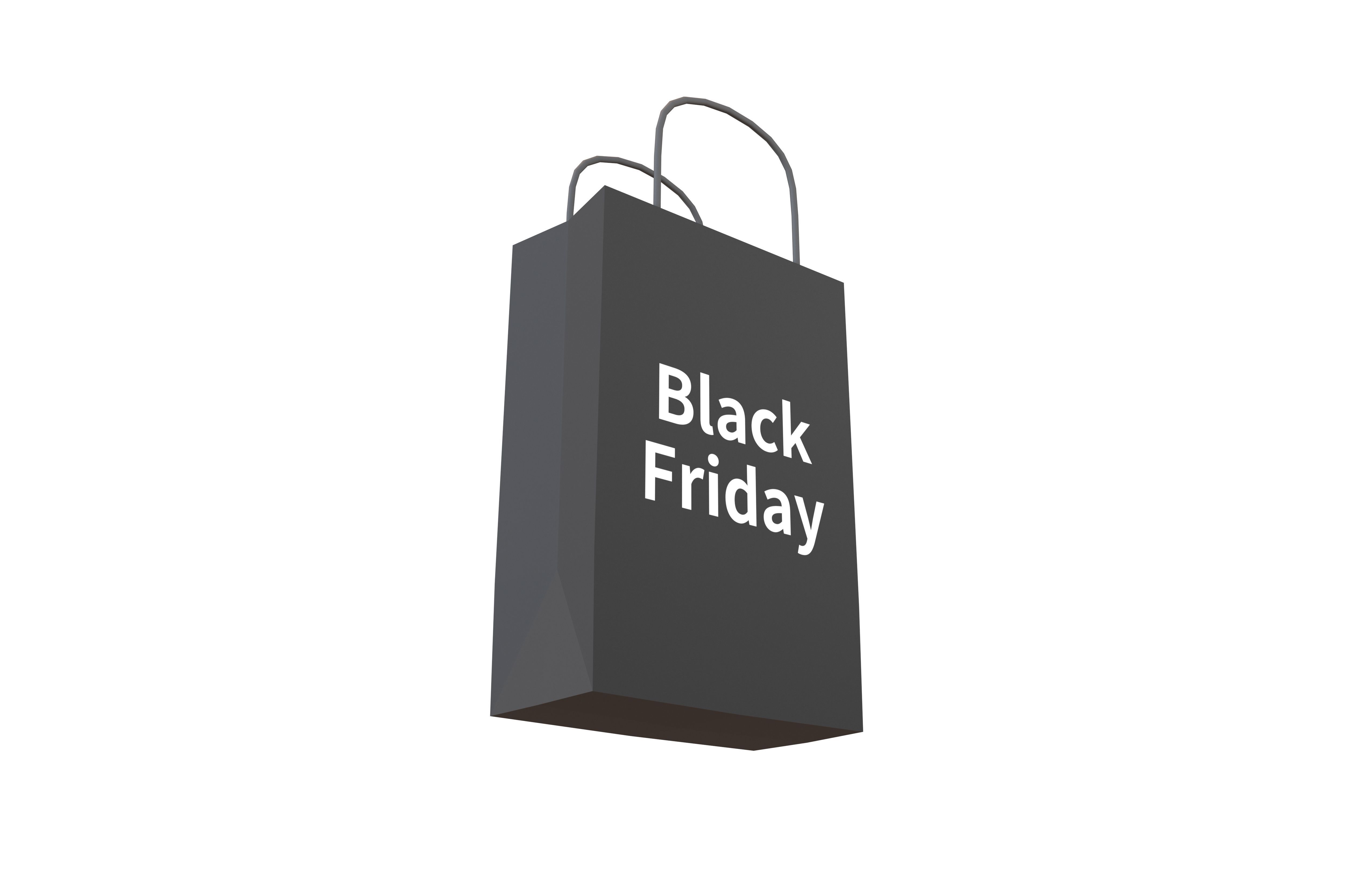 Black Friday Paper Bag V1 004 Low-poly 3D model_1
