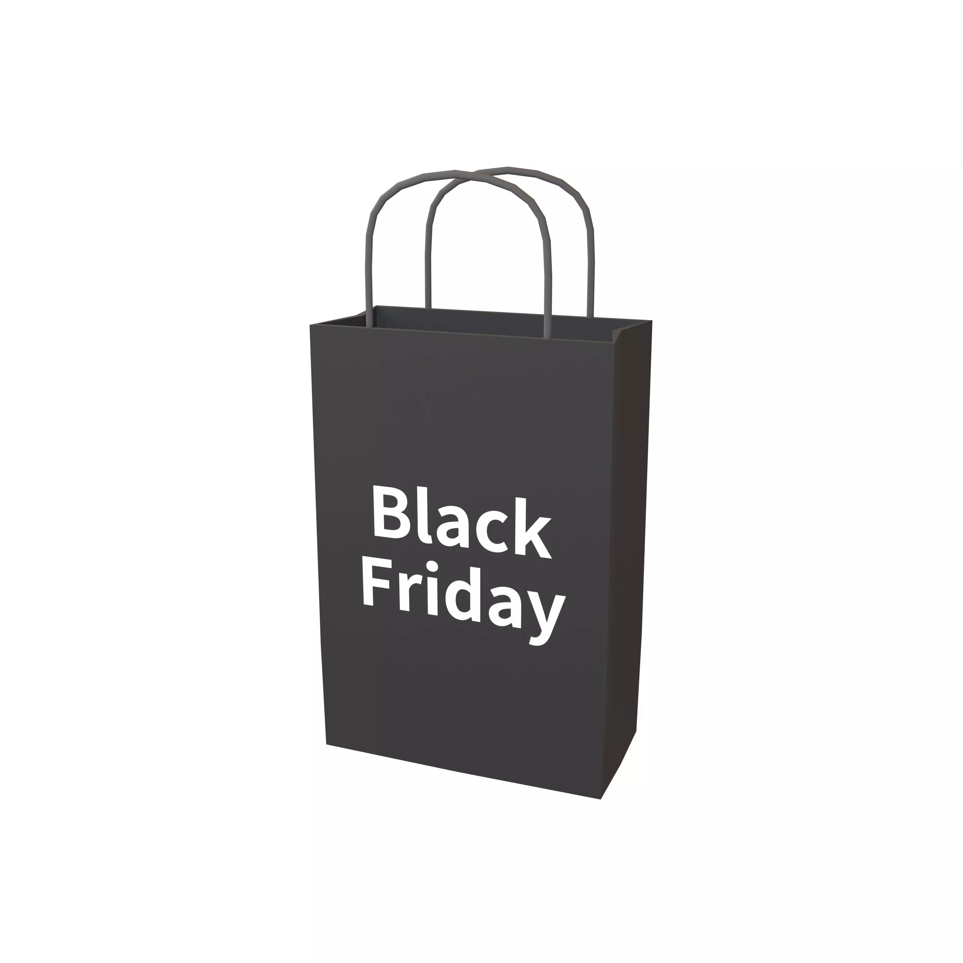 Black Friday Paper Bag V1 004 Low-poly 3D model_0