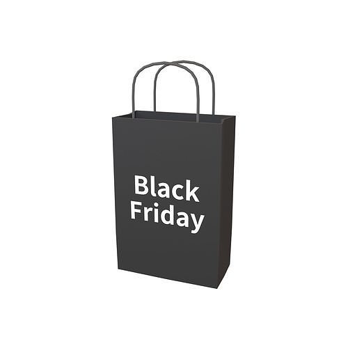 Black Friday Paper Bag V1 004 Low-poly 3D model