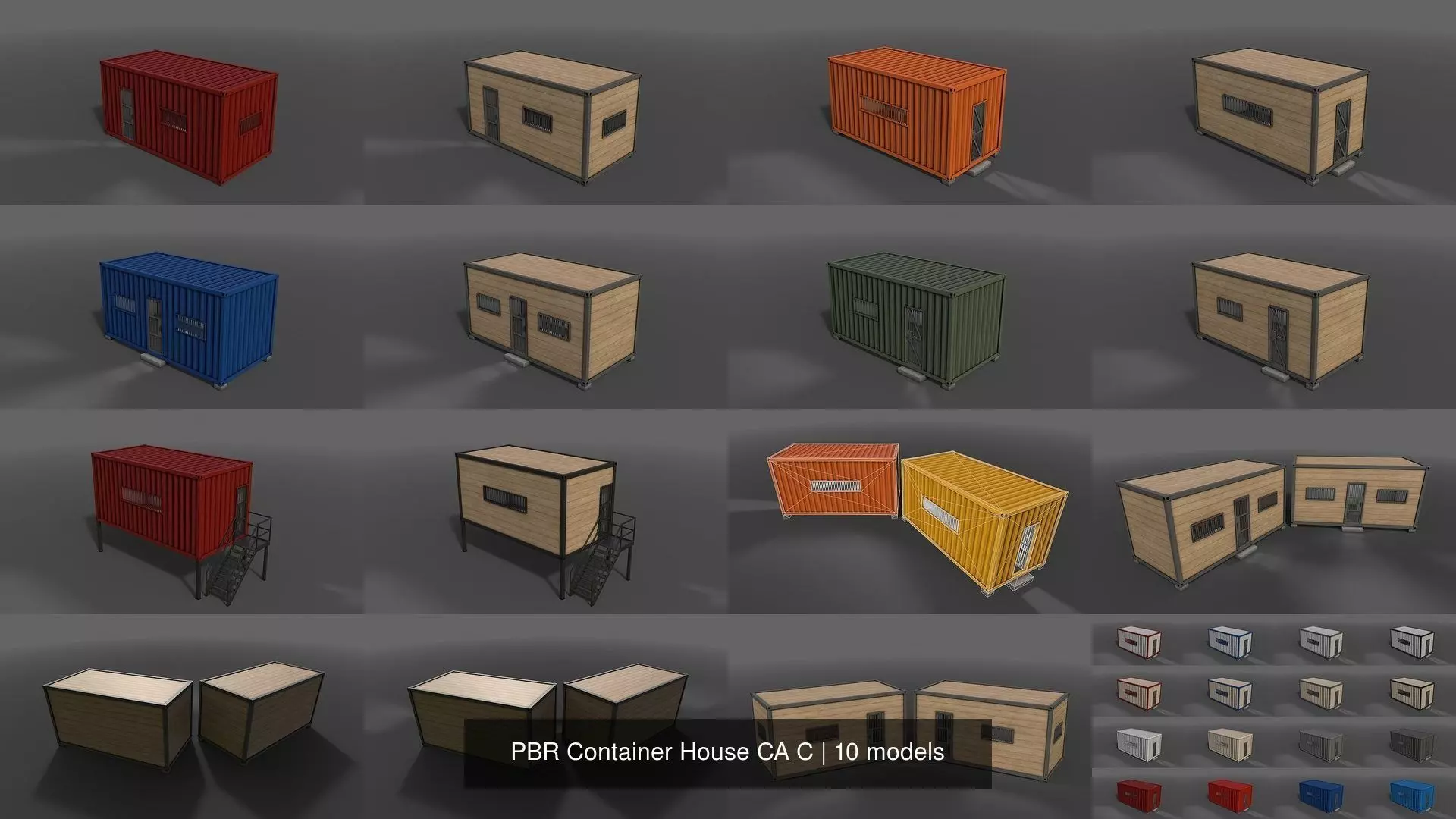 PBR Container House CA CC 3D Model Collection_11
