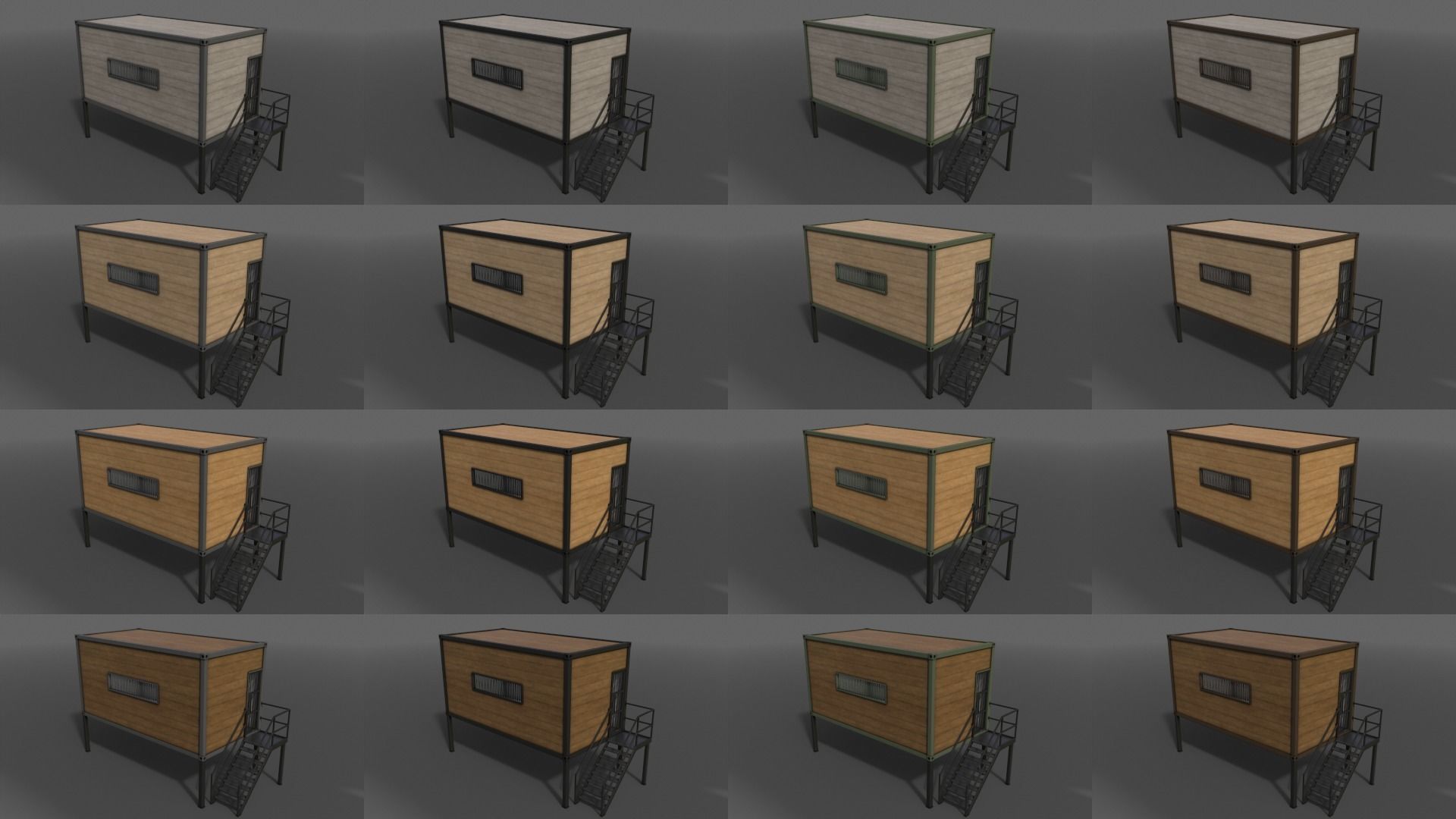 PBR Container House CA CC 3D Model Collection_30