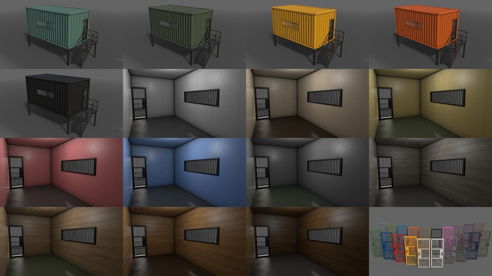 PBR Container House CA CC 3D Model Collection_26