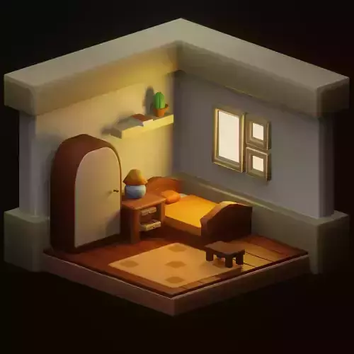 Isometric Bedroom 3D Design Free 3D model