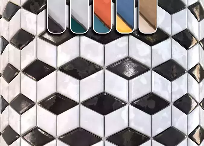 checkerboard tile PBR texture 004 Texture