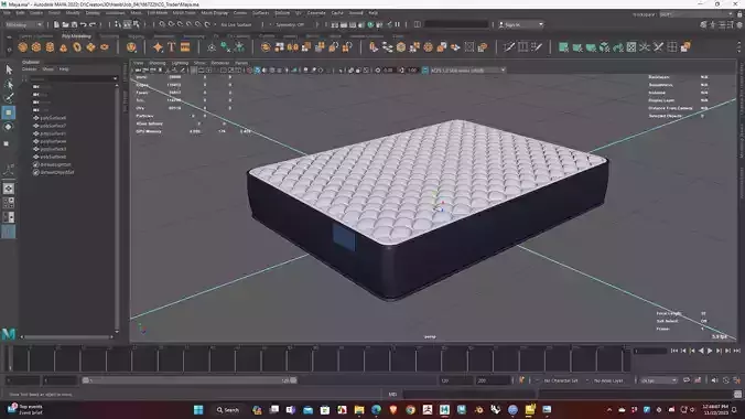 Mattress Low Poly 3D Model for WebGL Ready Low-poly 3D model