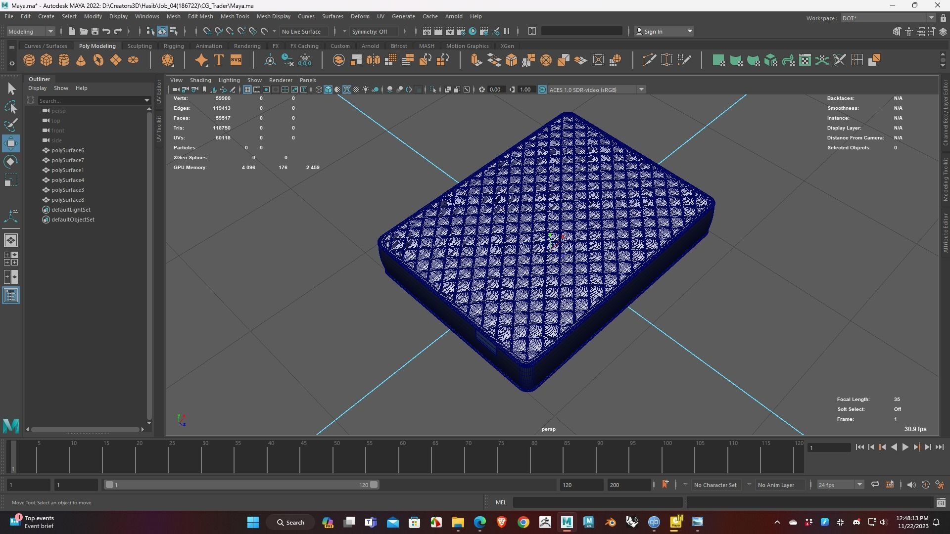 Mattress Low Poly 3D Model for WebGL Ready Low-poly 3D model_2