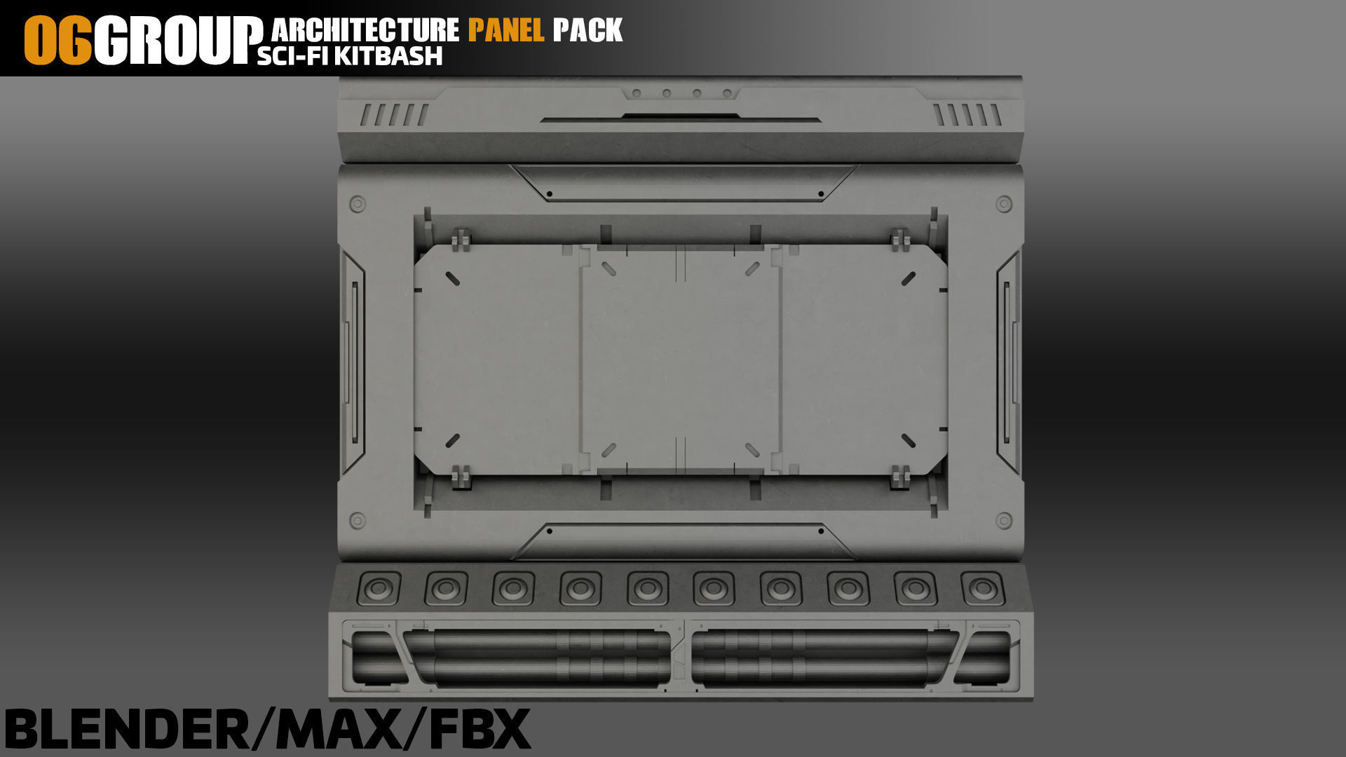 Sci-Fi Architecture Panels Pack vol 13 Low-poly 3D model_6