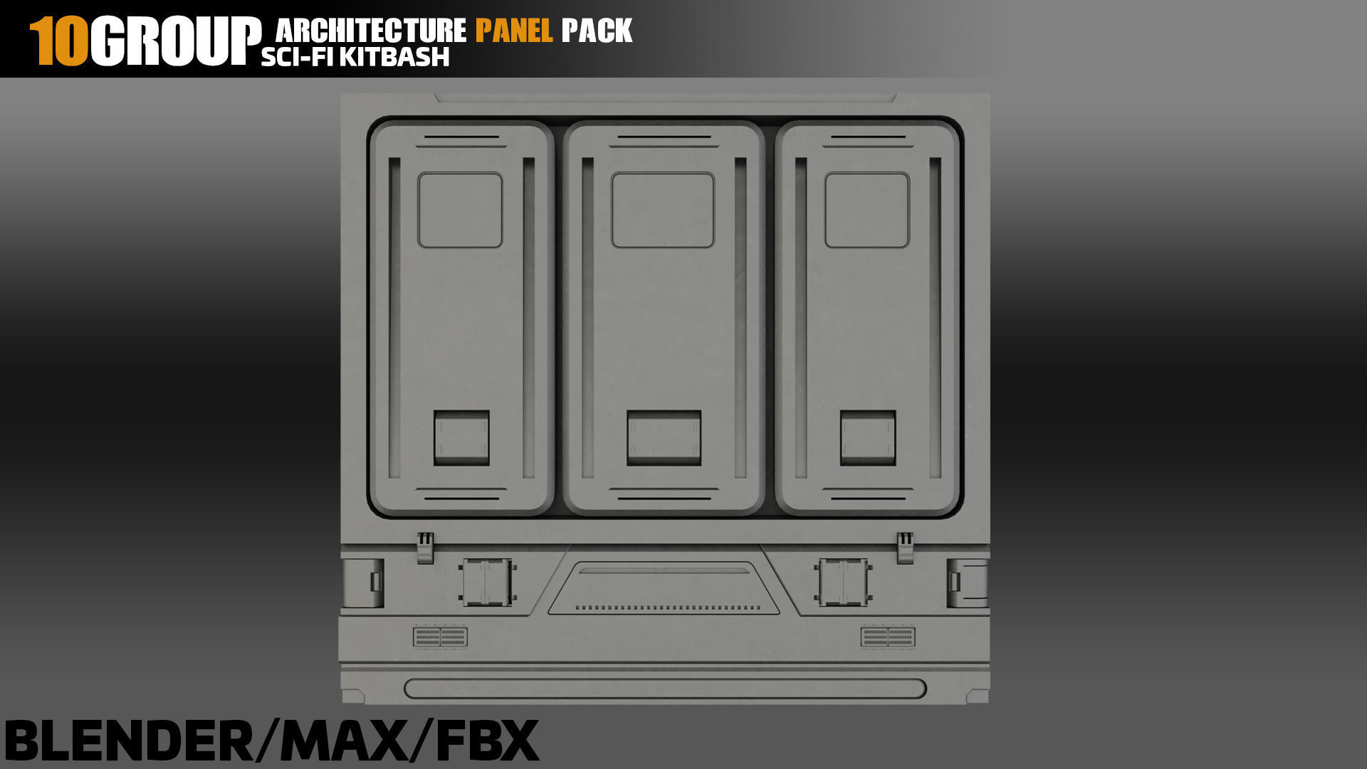 Sci-Fi Architecture Panels Pack vol 13 Low-poly 3D model_10