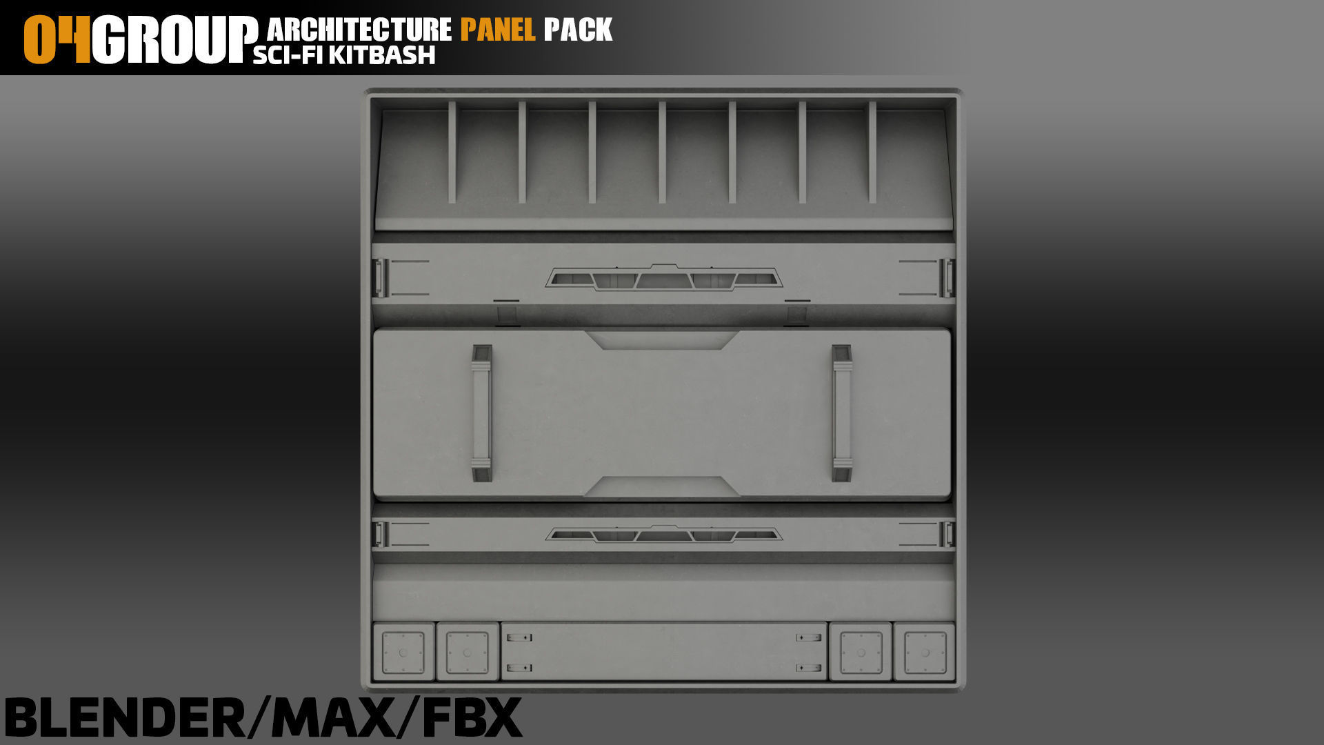 Sci-Fi Architecture Panels Pack vol 13 Low-poly 3D model_4