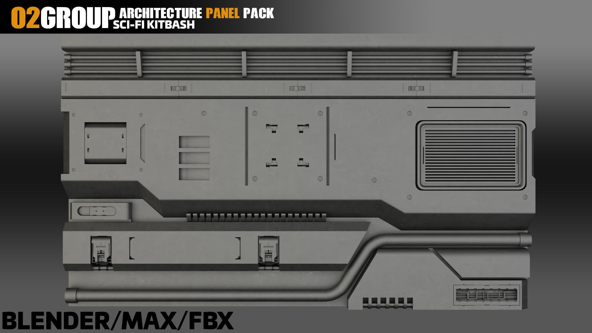 Sci-Fi Architecture Panels Pack vol 13 Low-poly 3D model_2