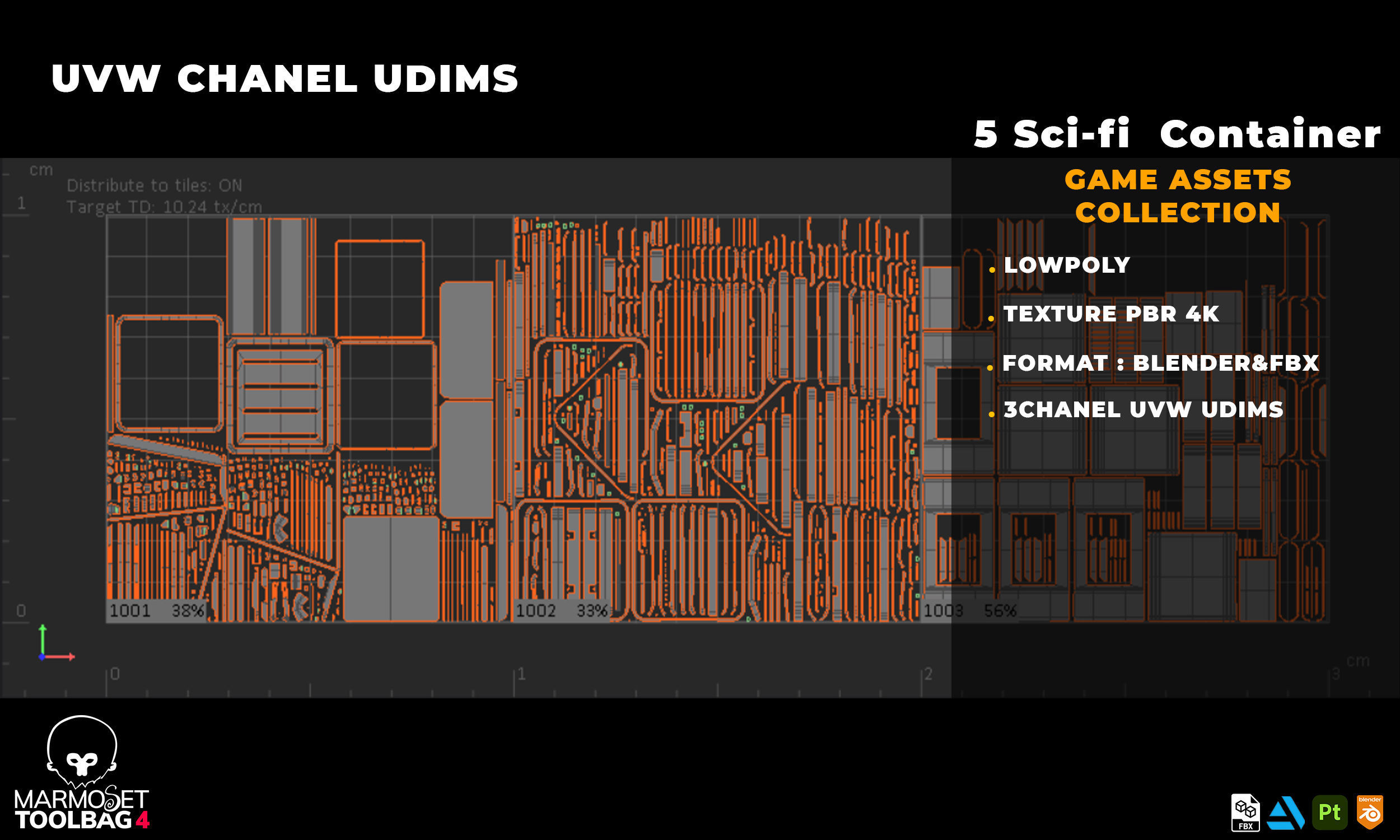 5 SCIFI CONTAINER GAME ASSETS LOWPOLY Low-poly 3D model_7