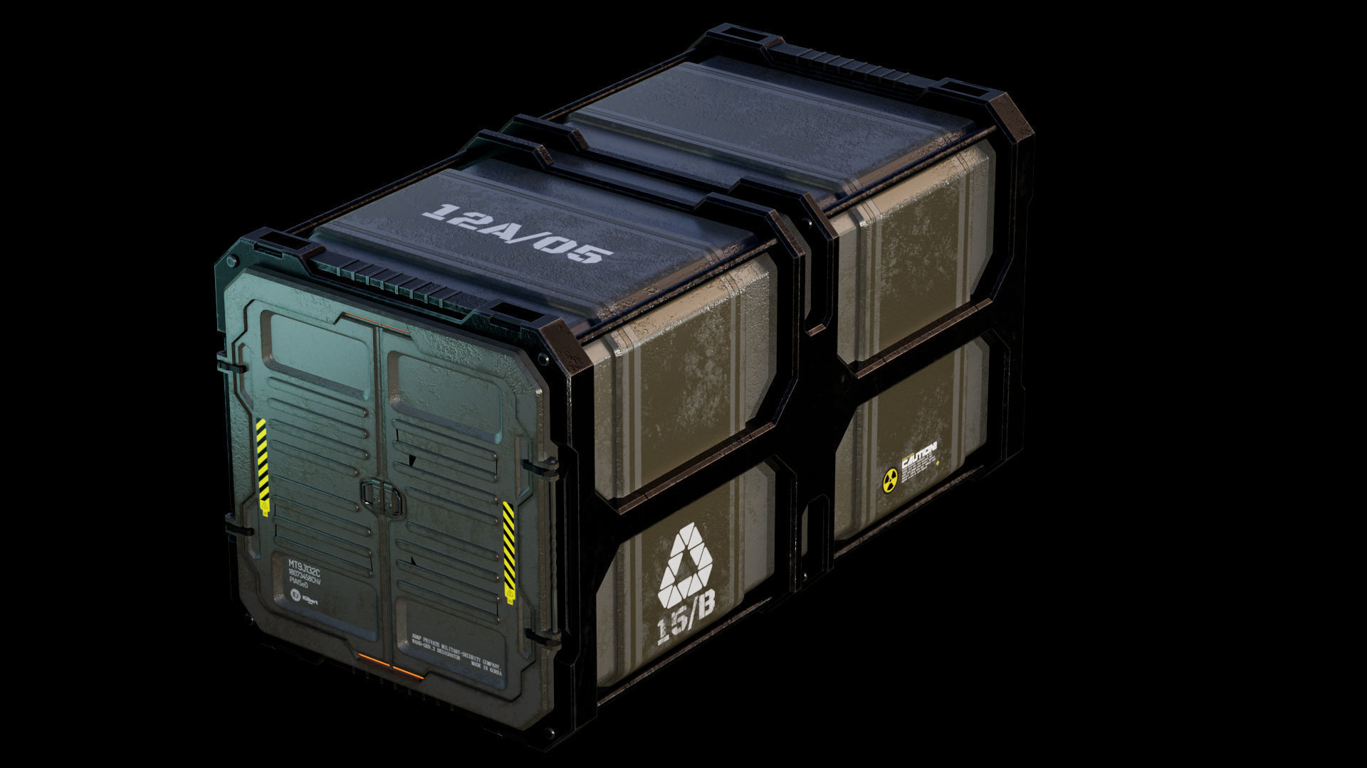 5 SCIFI CONTAINER GAME ASSETS LOWPOLY Low-poly 3D model_11