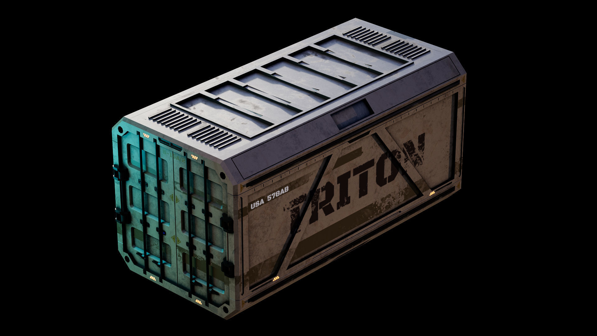 5 SCIFI CONTAINER GAME ASSETS LOWPOLY Low-poly 3D model_9