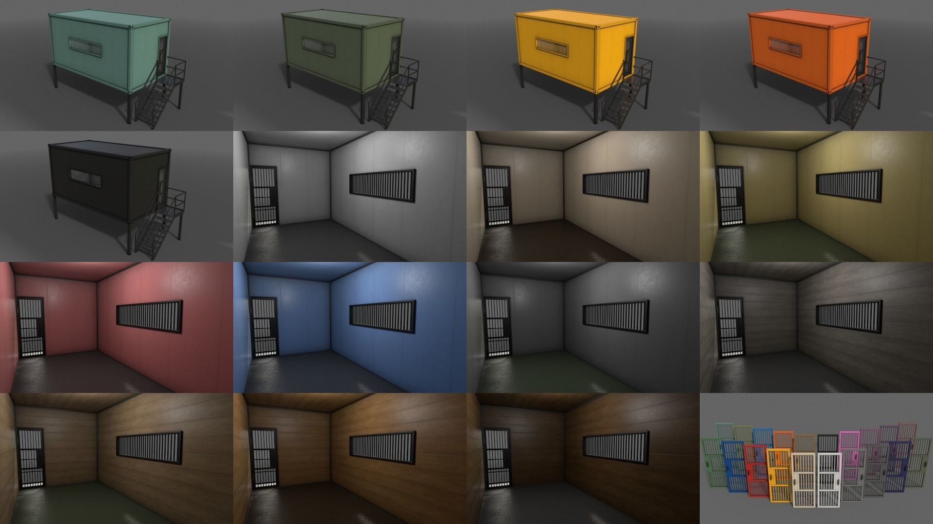 PBR Container House CB and Shed House C 3D Model Collection_28