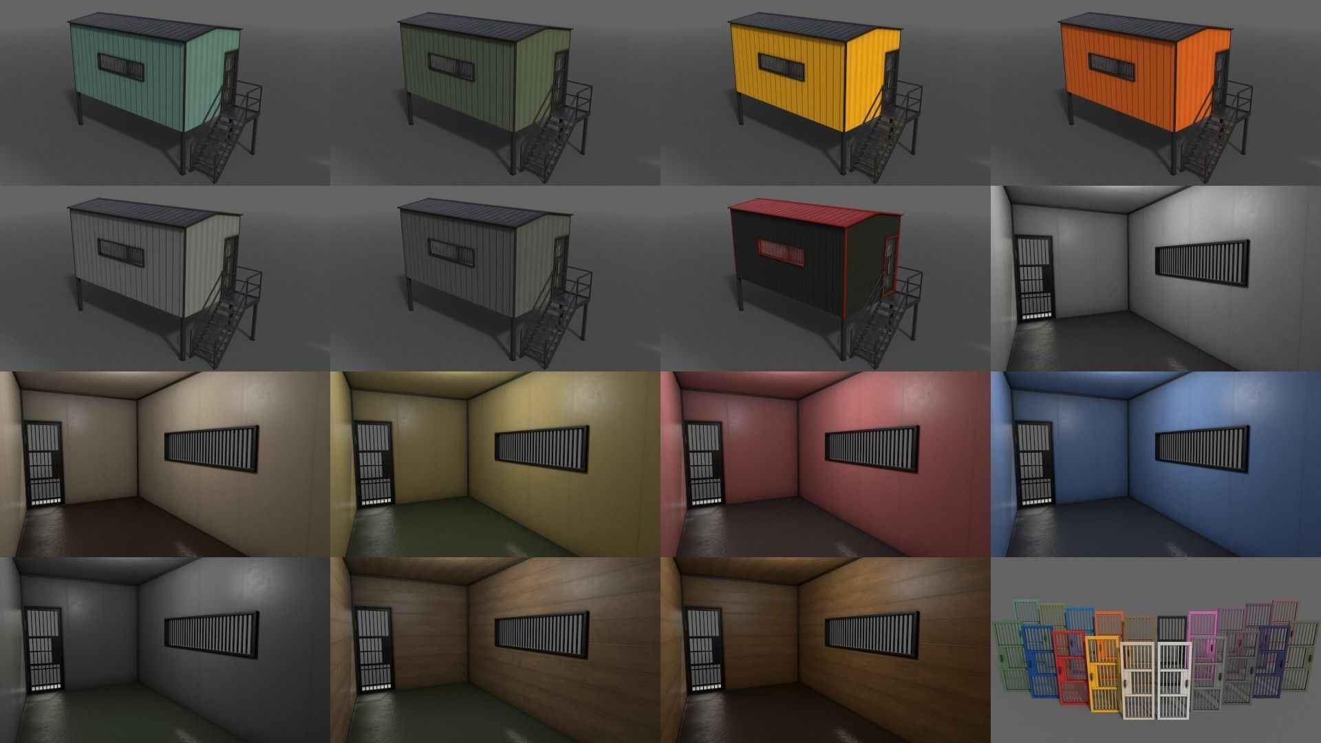 PBR Container House CB and Shed House C 3D Model Collection_30