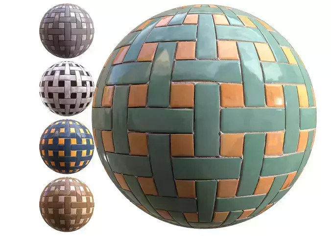 checkerboard tile PBR texture 005