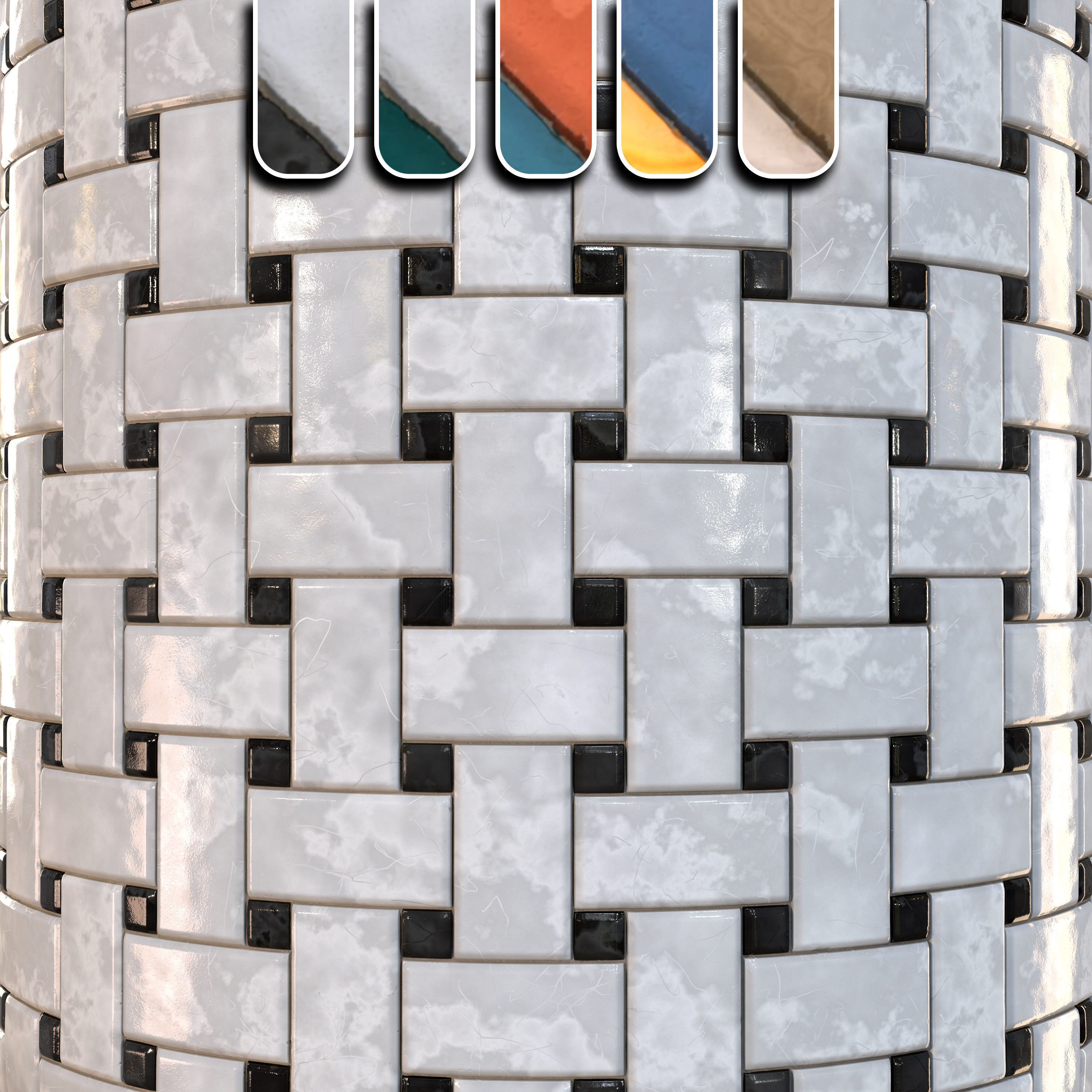 checkerboard tile PBR texture 005 Texture_15