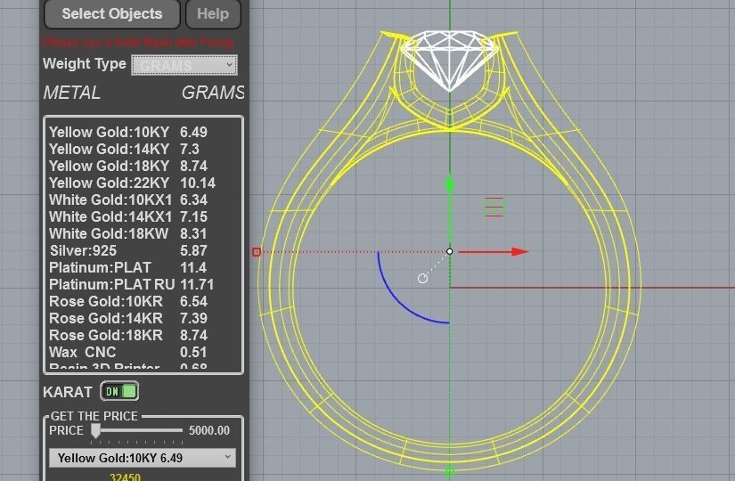 unisex diamond ring 3D print model_2