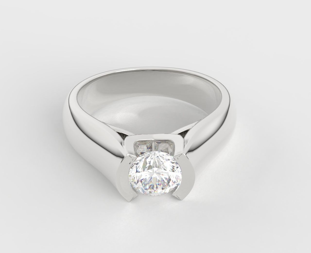 unisex diamond ring 3D print model_1