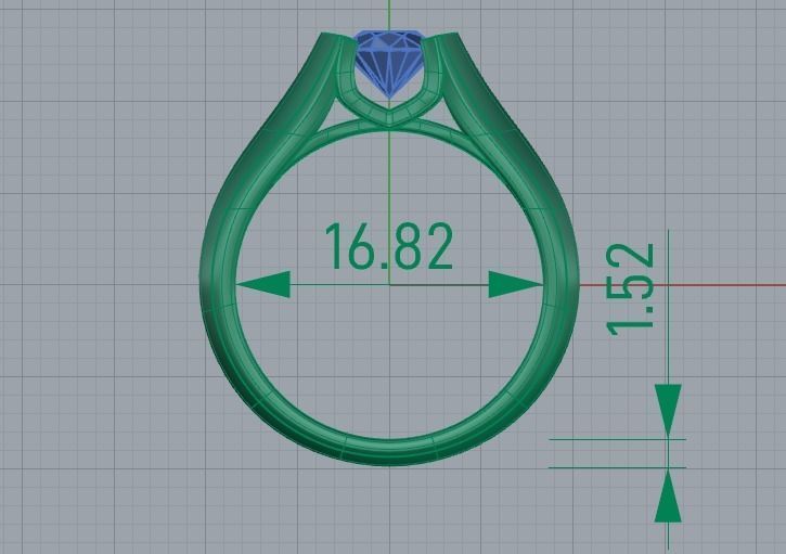 unisex diamond ring 3D print model_4
