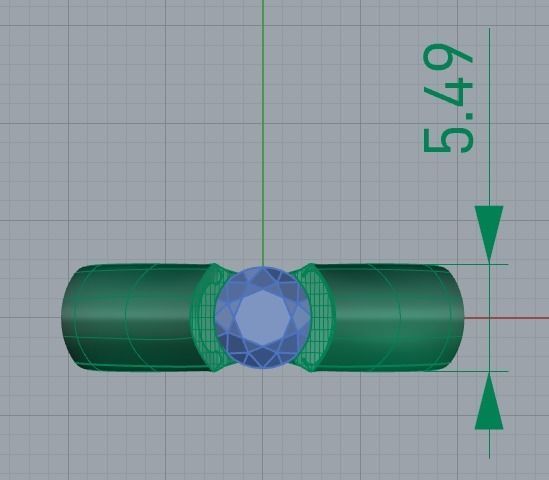 unisex diamond ring 3D print model_5