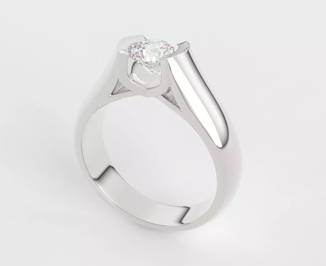 unisex diamond ring 3D print model_0