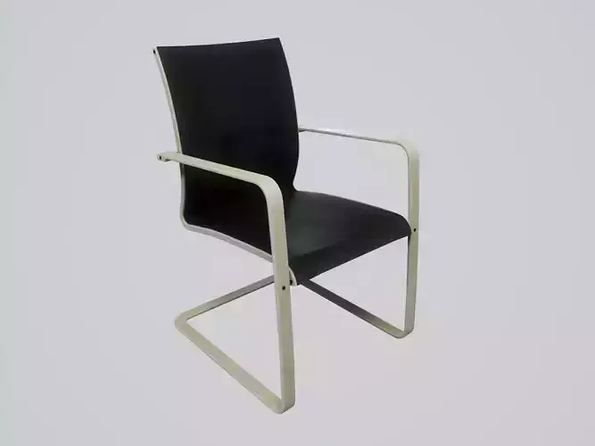Modern Chair Dark Gray Cotton  - Natural Birchwood Low-poly 3D model