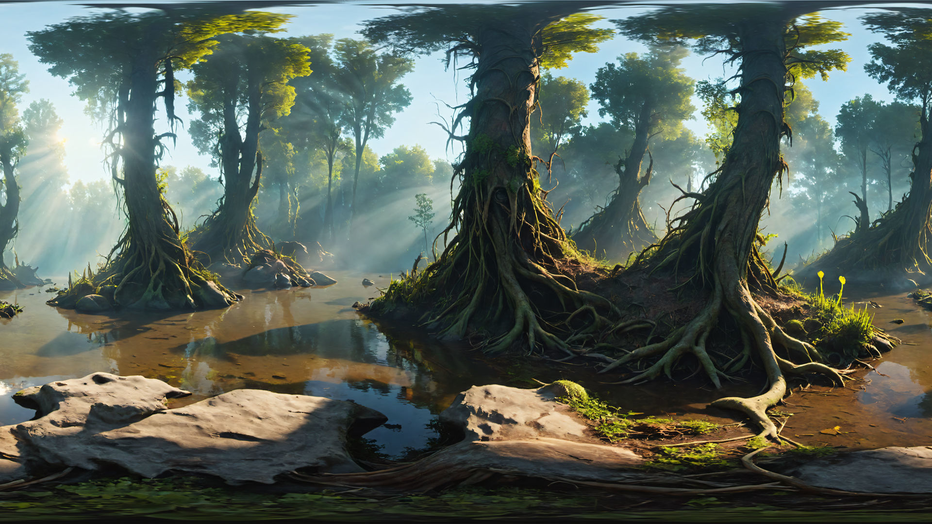 HDRI Swamps and Wetlands Low-poly 3D model_13