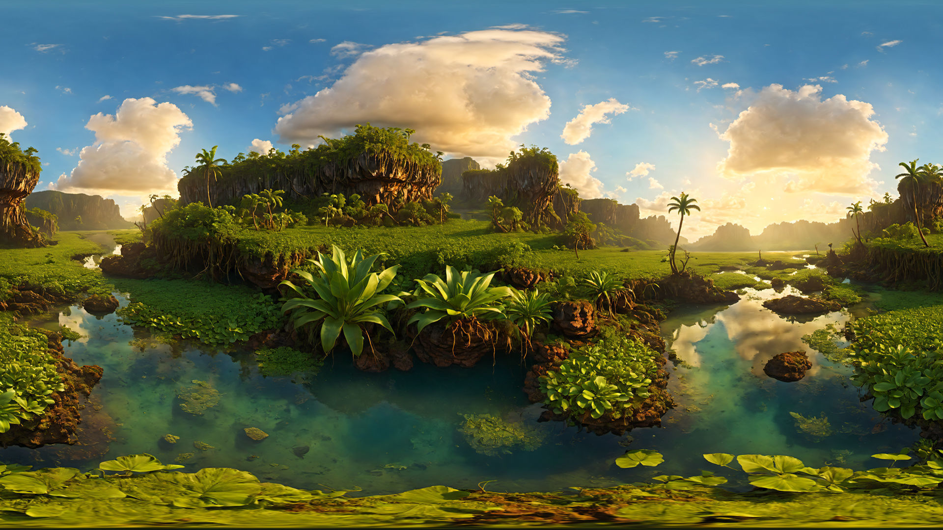 HDRI Swamps and Wetlands Low-poly 3D model_2