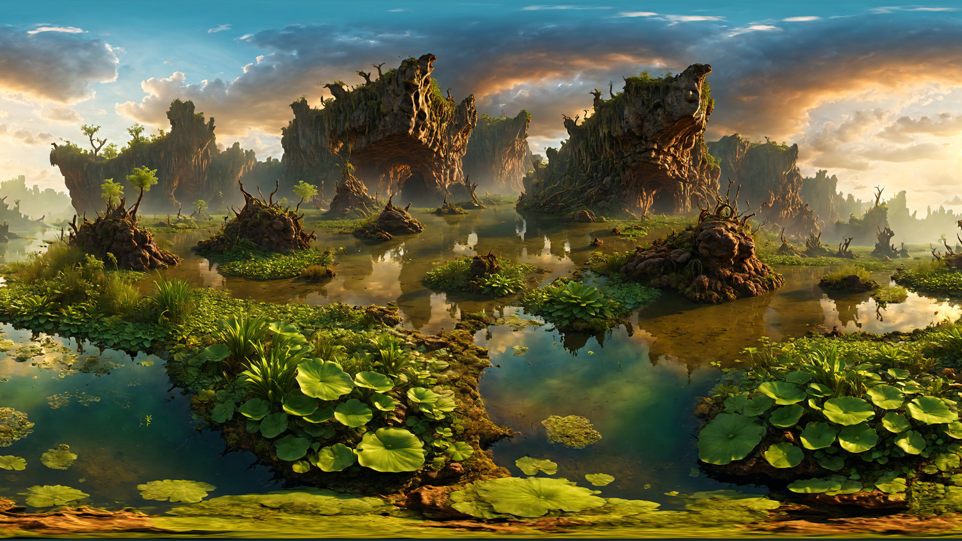 HDRI Swamps and Wetlands Low-poly 3D model_15