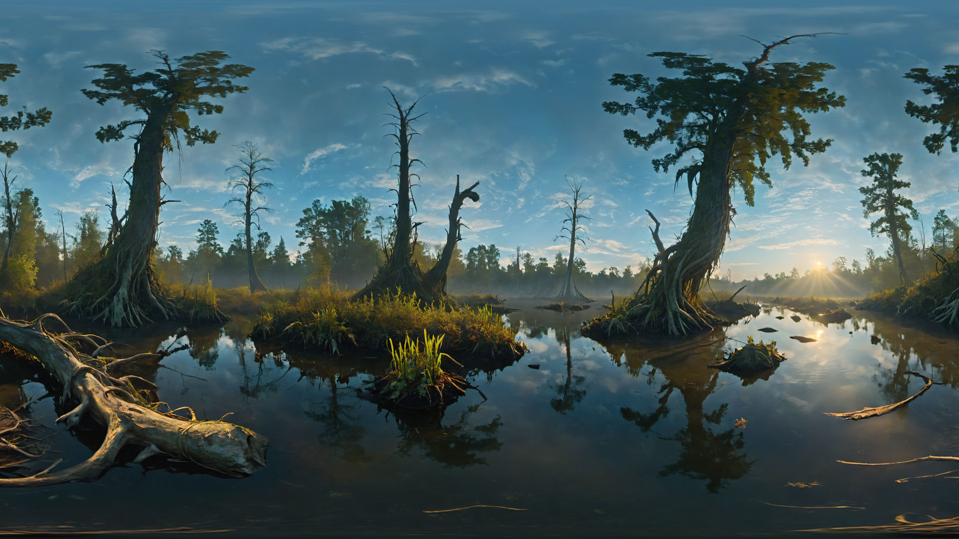 HDRI Swamps and Wetlands Low-poly 3D model_3