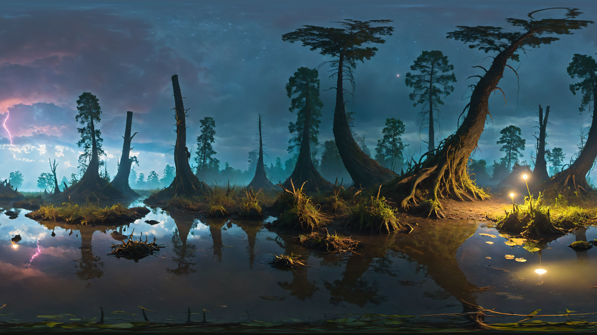 HDRI Swamps and Wetlands Low-poly 3D model_10