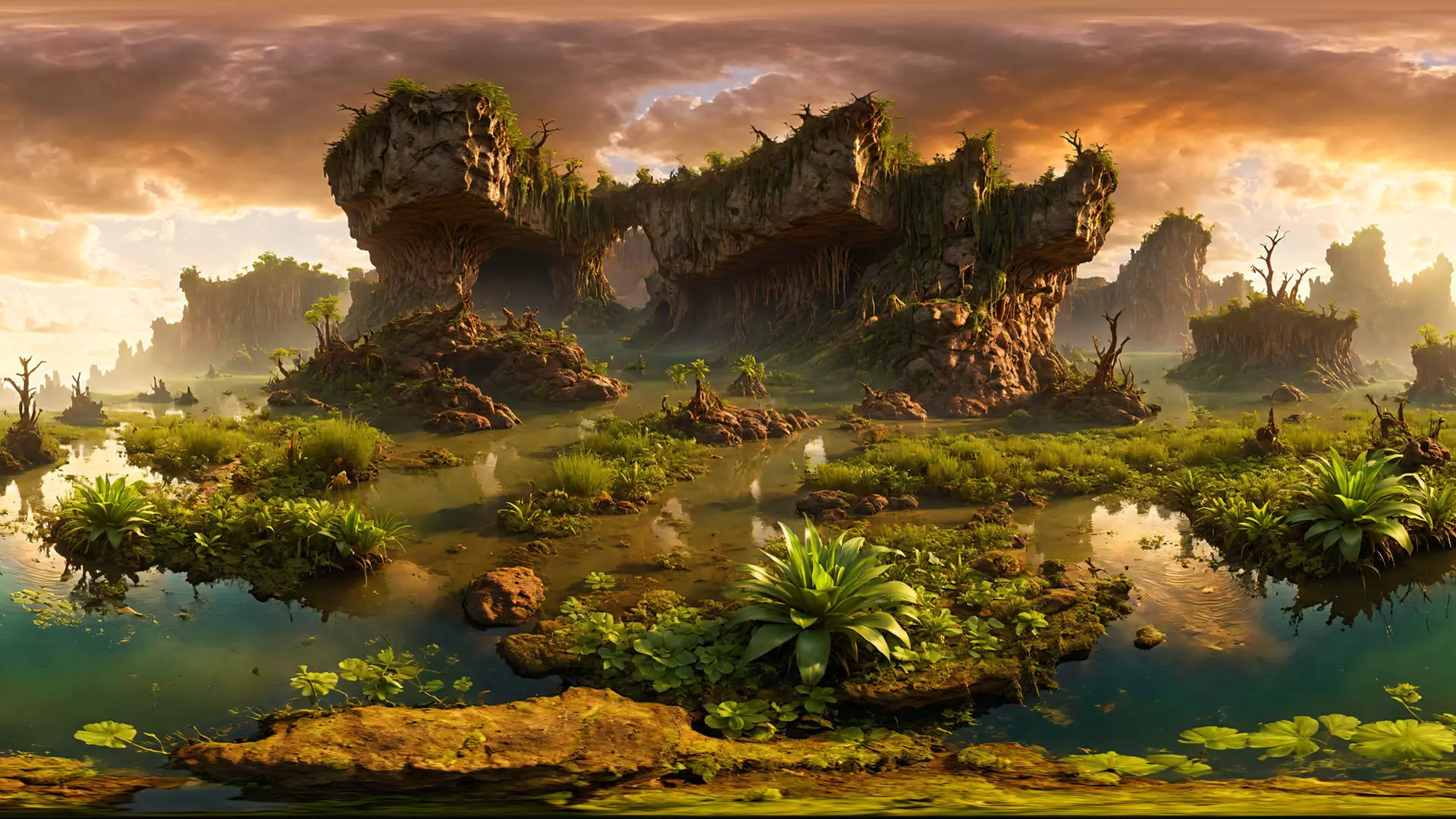 HDRI Swamps and Wetlands Low-poly 3D model_0